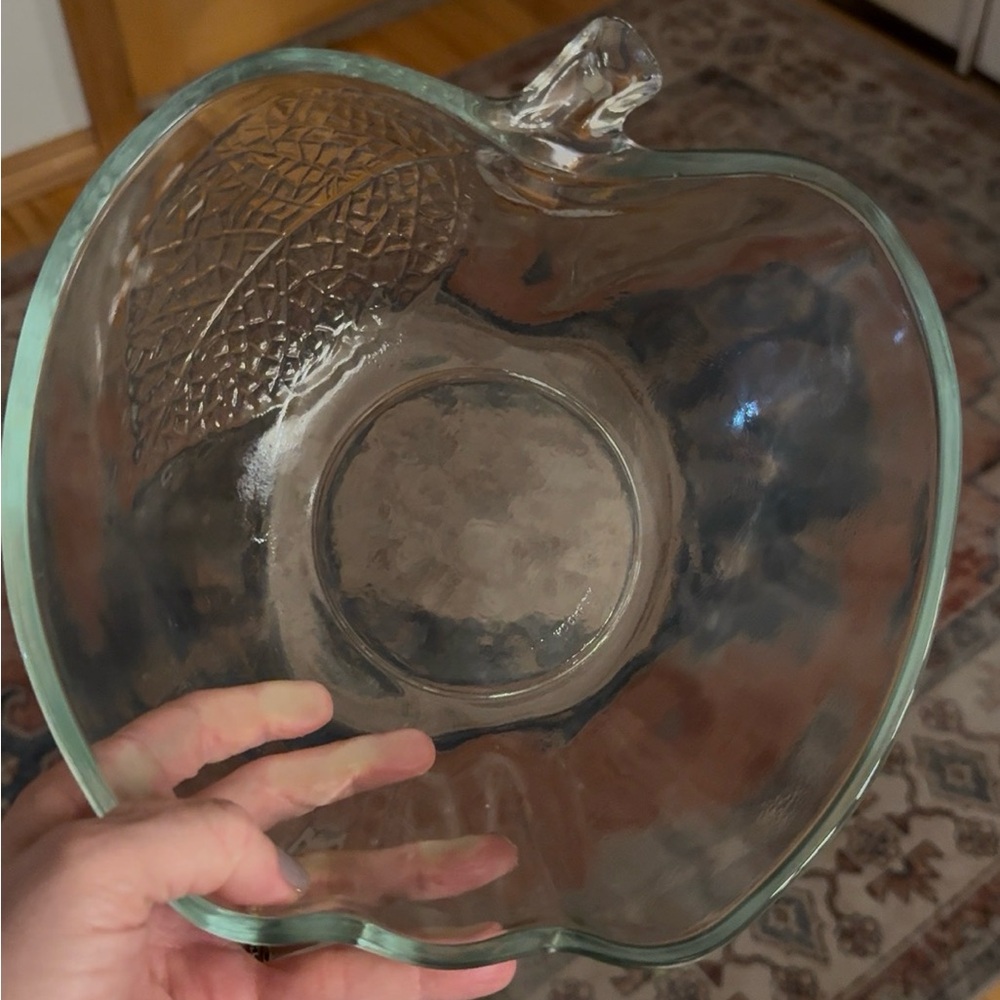Clear Glass Apple-Shaped Bowl